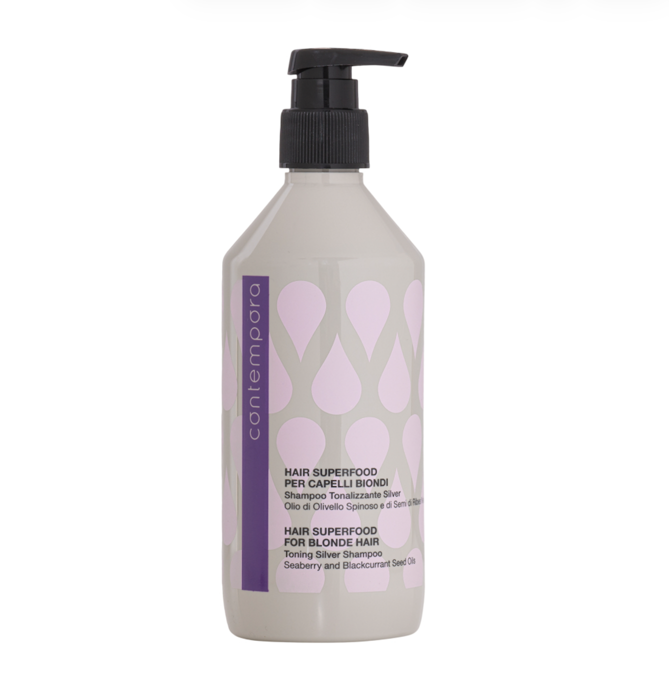 Contempora Hair Superfood Toning Silver - Sampon pentru par blond - 500 ml